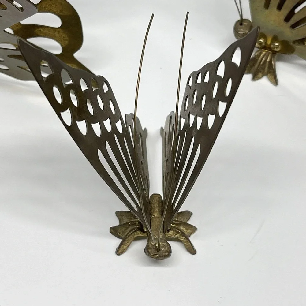 Vintage MCM Brass Butterflies‎ Set of 3 Free Standing or Hanging Wall Decor